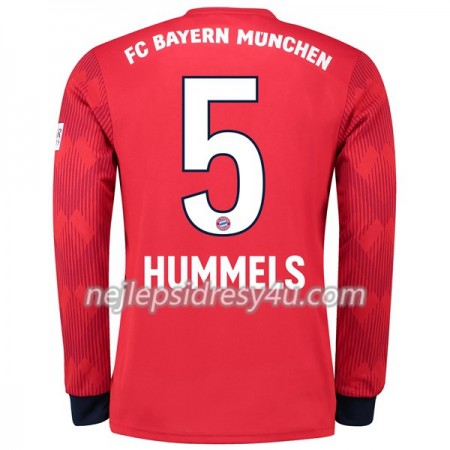 Fotbalový Dres FC Bayern Mnichov Hummels 5 Domácí 2018/19 Dlouhý Rukáv